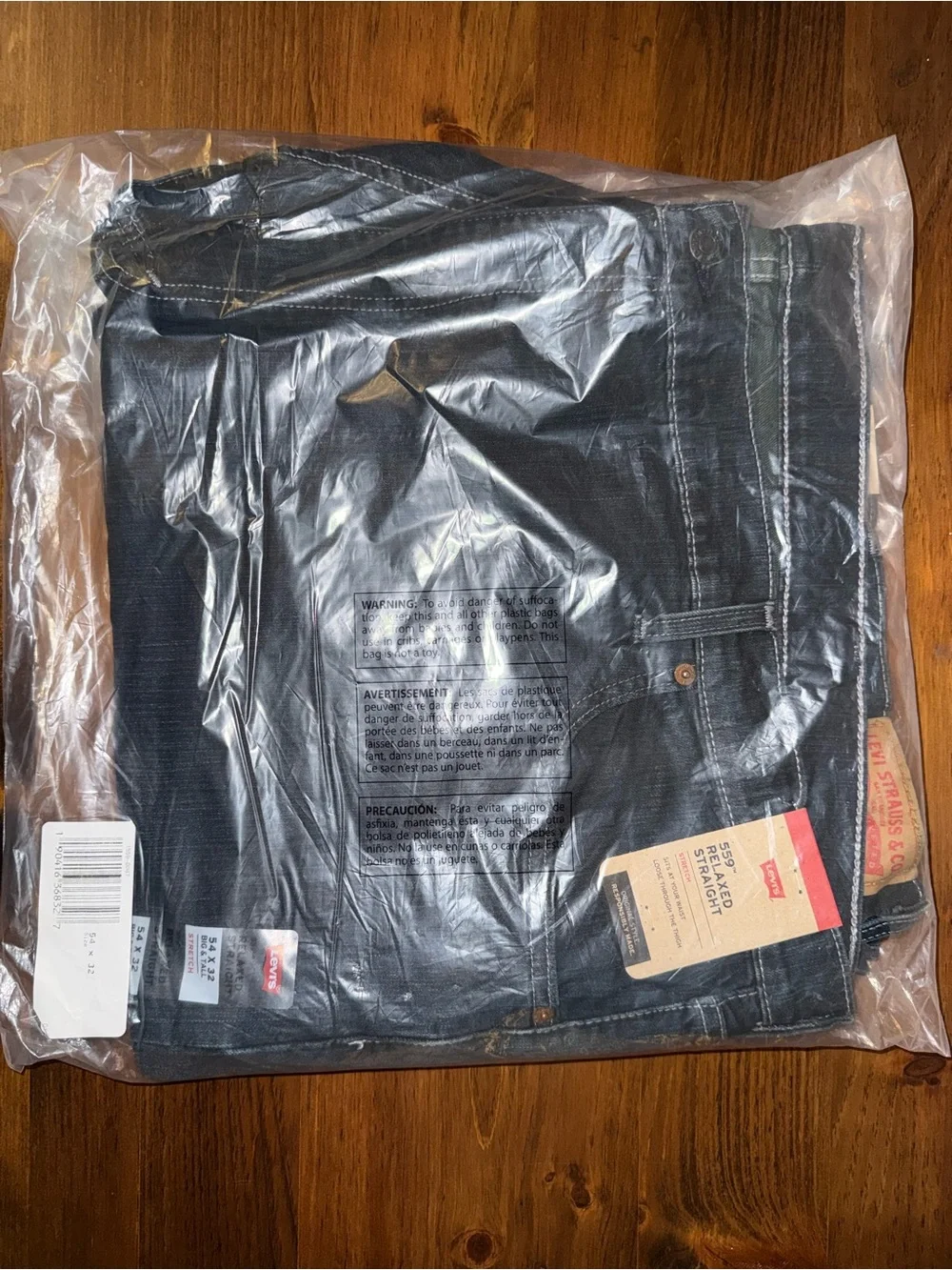 Levi's Men's 559 Relaxed fit, straight leg blue jeans 54x32